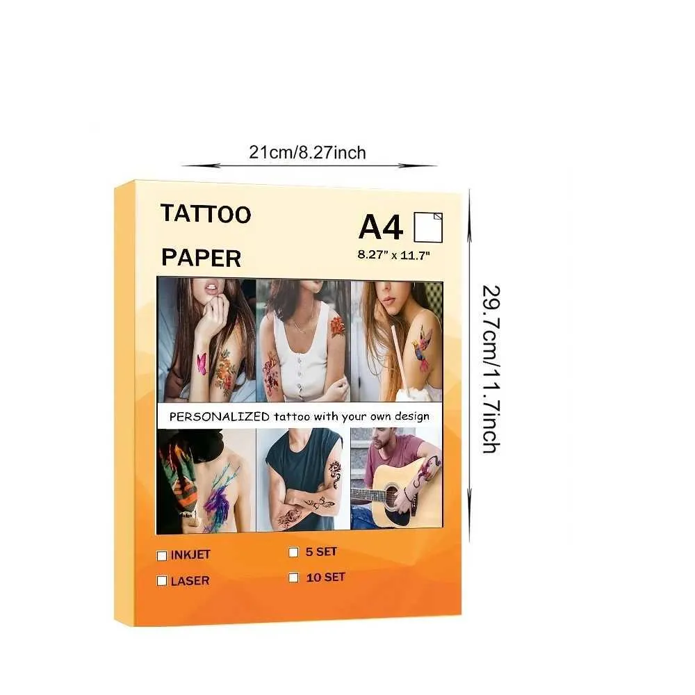 Umf2 tattoo -overdracht A4 Art Tattoos Paper Diy Waterdichte tijdelijke tattoo huidpapier met inkjet of laserprinters voor tatoo -mannen kinderen stickers 240426