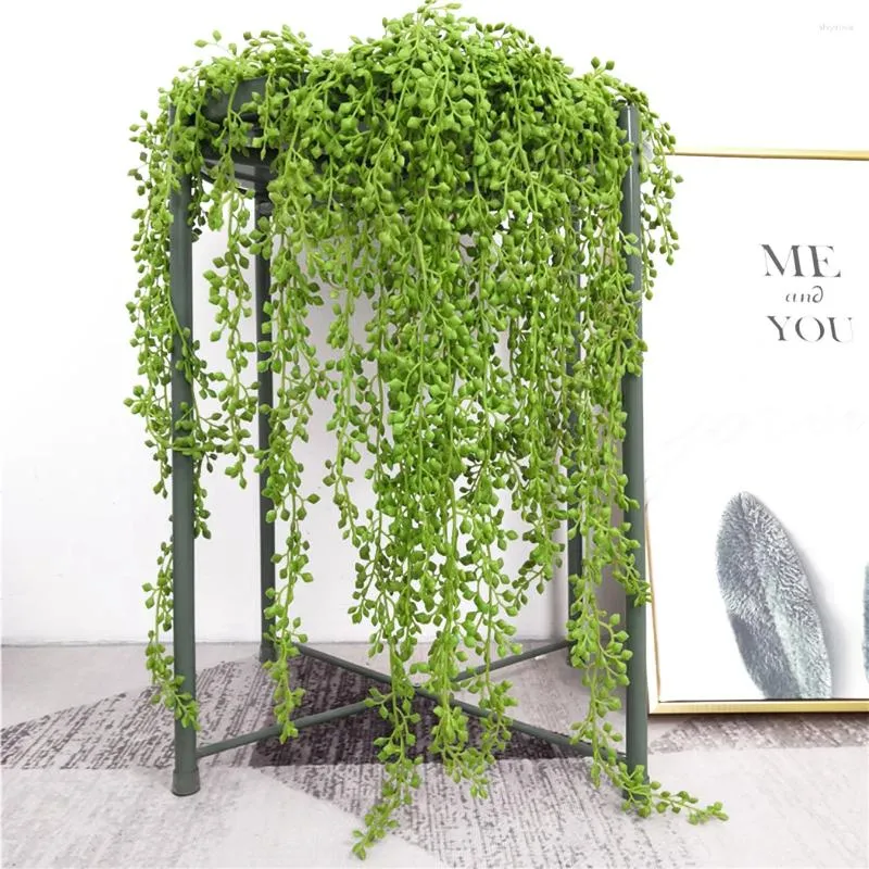 Dekorativa blommor 70 cm Artificial Green Plant Hanging Ivy Leaves Radish Seaweed Gruva Fake Vine Home Garden Wall Party Decorations