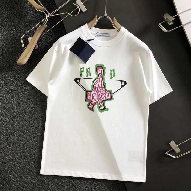 T-shirts masculins Designer Pra pra Summer NOUVEAU Triangle Lettre ronde T-shirt Unisexe Paris Donkey 1V 6TJY