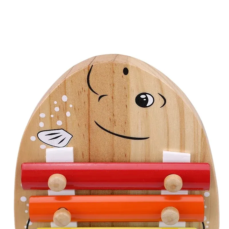 子供の木製の魚の形をノック音楽教育木フォン楽器学習教育多機能おもちゃ