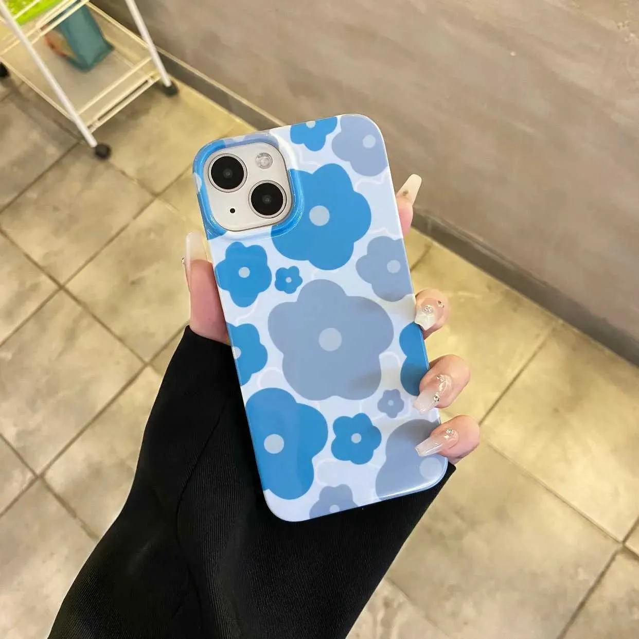 Case di cellulare Blue Flower Nuovo protezione della custodia del telefono per iPhone 15 14 13 11 Pro Max Mini Plus J240426