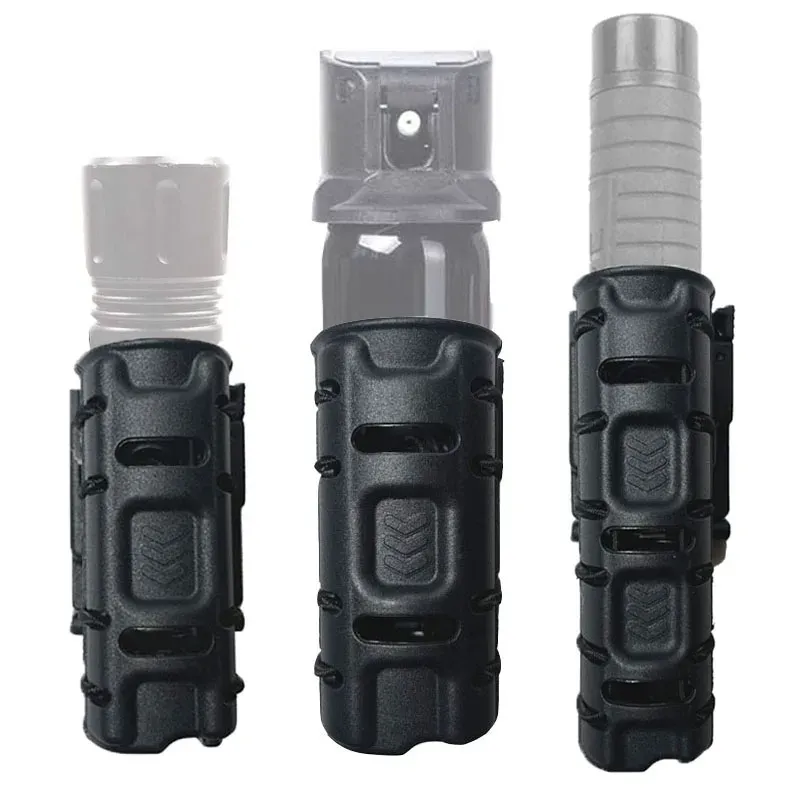 Holsters militär spraypåse hållare ficklampa påse baton hölster molle bälte klipp 360 graders rotation polis självförsvarsverktyg hållare