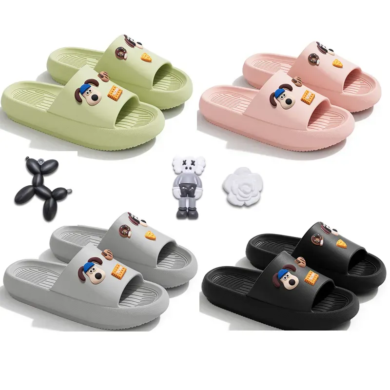 2024 tofflor DIY Fashion Shoes Chain Slipper Creative Cartoon Dog Women Lychee Slides Warm Home Slides Platform Bubble tofflor Storlek 36-45