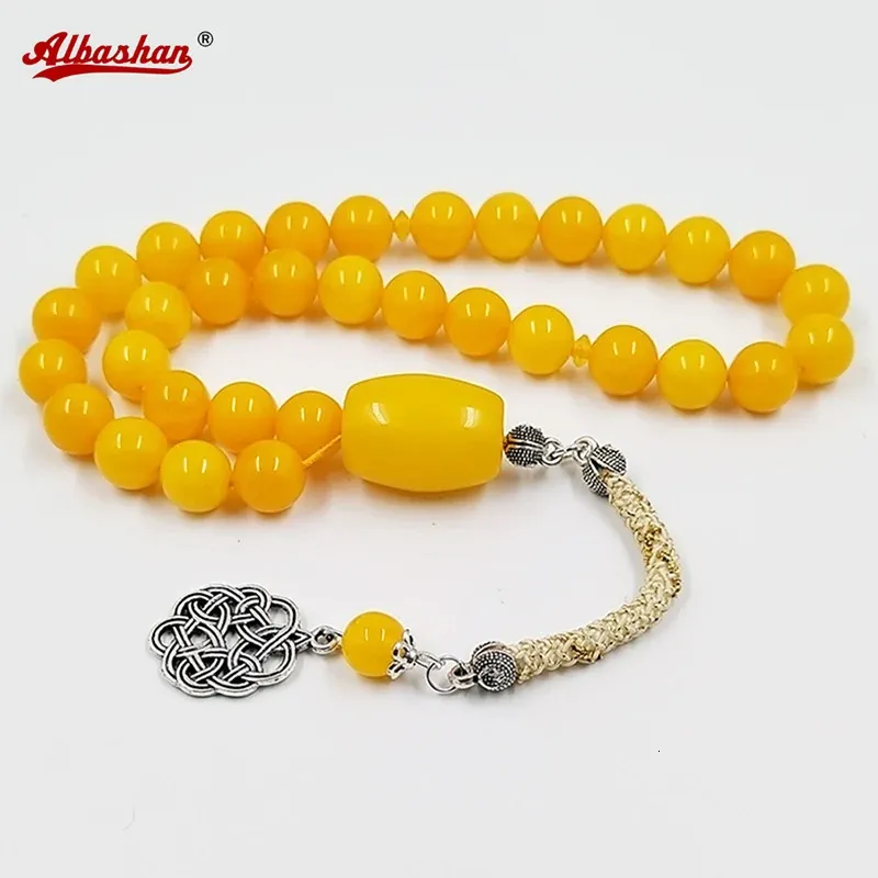 Tasbih Orange Resin Muslim Gift Rosary Bead Islamic Prayer Beads Arabic Jewelry Misbaha