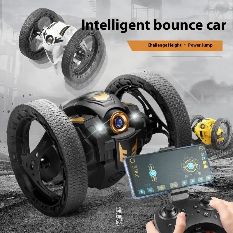 Bouncing Intelligent Remote Control Car Scunt Tumbling Bouncing 4wd Boys Racing Car Gift Box Childrens Toys Birthday Gift 240418