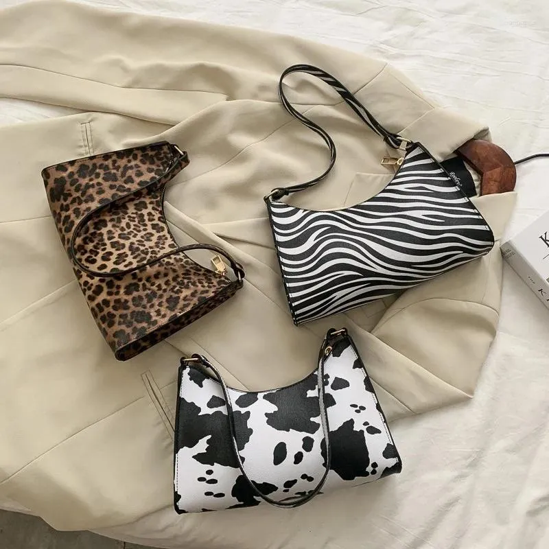 Bolsas de noite zebra impressão feminina bolsa de luxo Pu simples ombro submarino feminino diário de design diário bolsa bolsa bolsa de vaca saco de leopardo