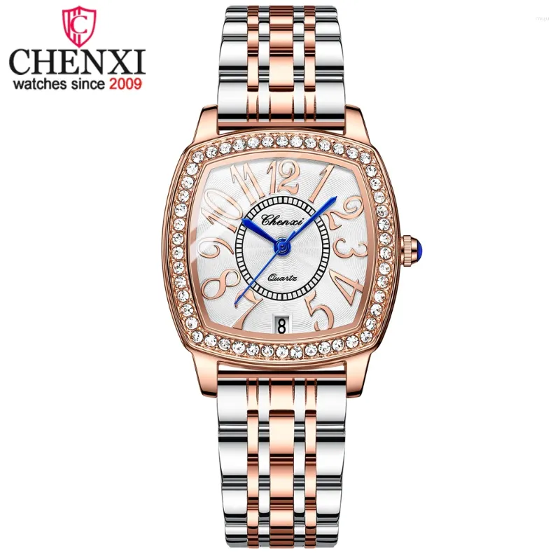 Orologi da polso Chenxi Ladies Ladies Rosegold Orologi Top Diamond Women Watch inossidabile in acciaio inossidabile orologio da polso impermeabile