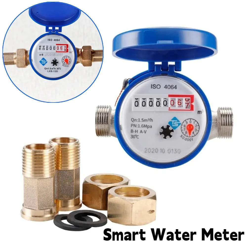 Cold Smart Water Meter Mechanical Rotary Wing E-Type Precision Digital Display Pointer Counter Water Meter Flow Measuring Tool 240423