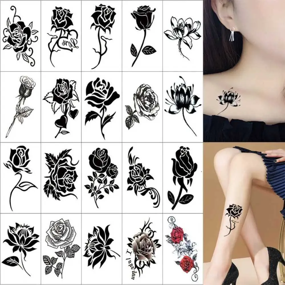 Trasferimento tatuaggio Adesivi di tatuaggi temporanei Modello farfalla rosa Body arte personalizzata tatuaggi finti tatouage tatouage temporaire 240427