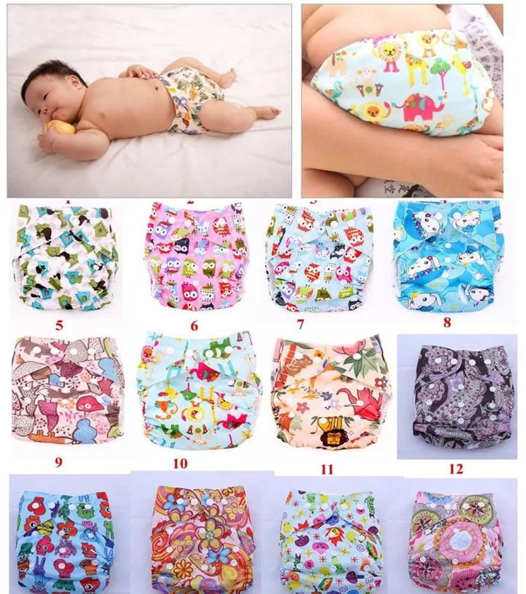 Cartoon Animal Baby Diaper Covers Cloth nappy Toddler TPU Cloth Diapers Colorful Bags Zoo 12 color5433851