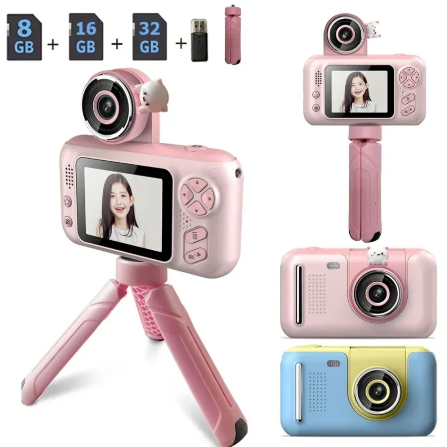Śliczne dzieci dzieci edukacyjne zabawki do rejestratora wideo 2,4 -calowe IPS ekran HD Kamera dziecięca dla dzieci prezent urodzinowy 240422