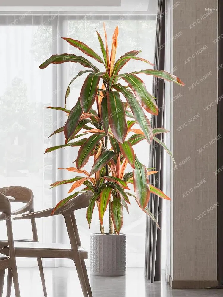 Decoratieve bloemen kunstmatige groene plant rode ijzeren boom bionische pot grote woonkamer high-end nep bomen vloer-bestaande decoraties