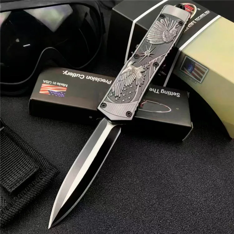 Micro Tech Condor Auto OTF Knife 3.346 "440C Stalowe ostrze cynku aluminium Aluminium Uchwyt kempingowy na zewnątrz taktyczne noża walki samobójczej BM 3300 4600 UT85 UT88 narzędzie EDC