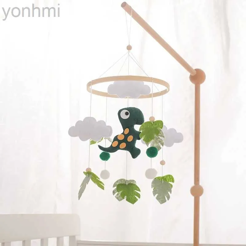 Mobiles# Crib Mobile bed Bell Bracket Houten Baby Ratels Toys Soft Filt Dinosaur Animal Musical Bed Bell Hanging Crib Bracket Baby Gifts D240426