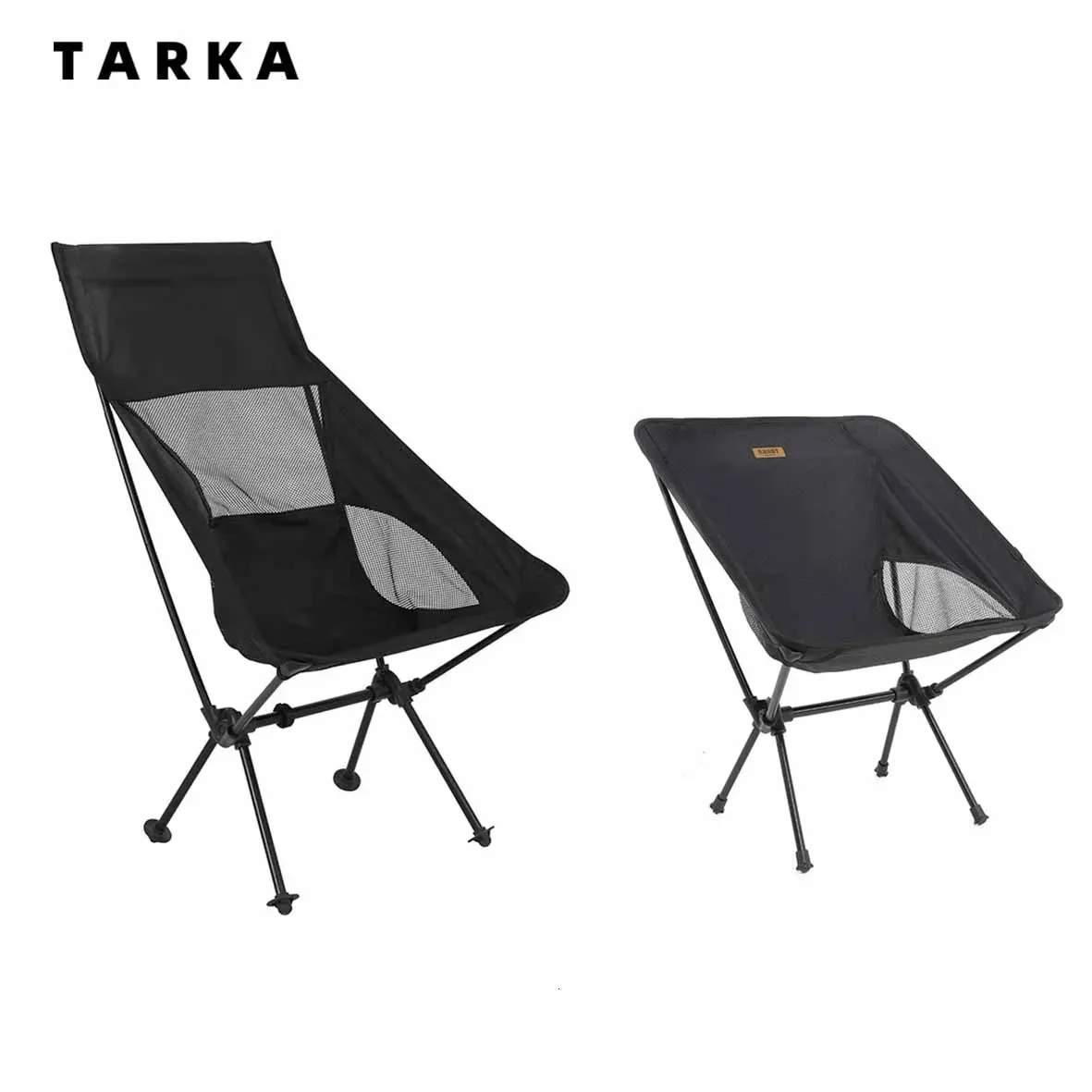 Tarka 접이식 캠핑 의자 세트 가벼운 접이식 의자 정원 피크닉 해변 낚시를위한 초경량 배낭 여행 달 의자 240425