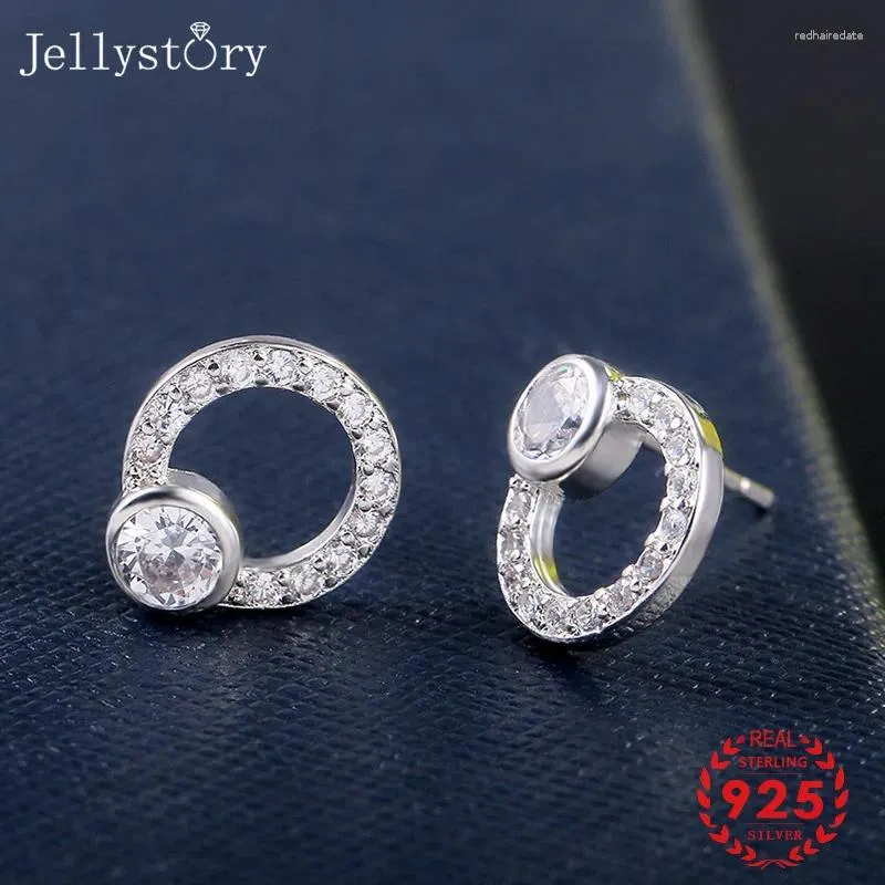 Brincos de garanhão da moda da moda para mulheres 925 jóias de prata com formato redondo de 13 mm Gempos de gemas de gemas