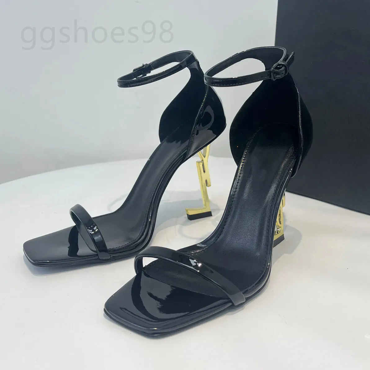 Vrouwontwerper Opyum Dress Shoes High Heel Designer Shoemetal Letters Hoge Heels Buckle open-to-sandalen bruiloftsfeest Hoge hakken