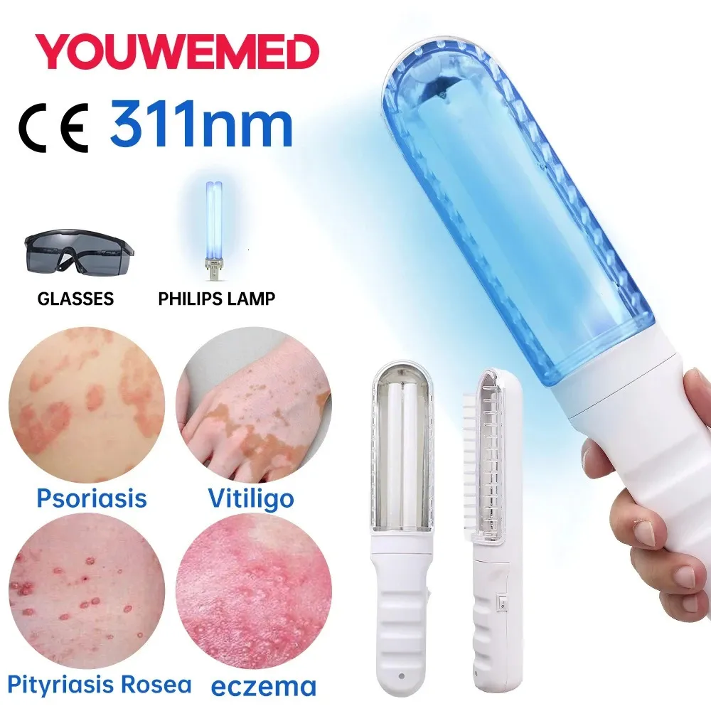 311NM Nband Ultraviolet UVB Lamp UV Potherapy Light Instrument Treatment Anti Vitiligo Psoriasis White Spot Skin 240424