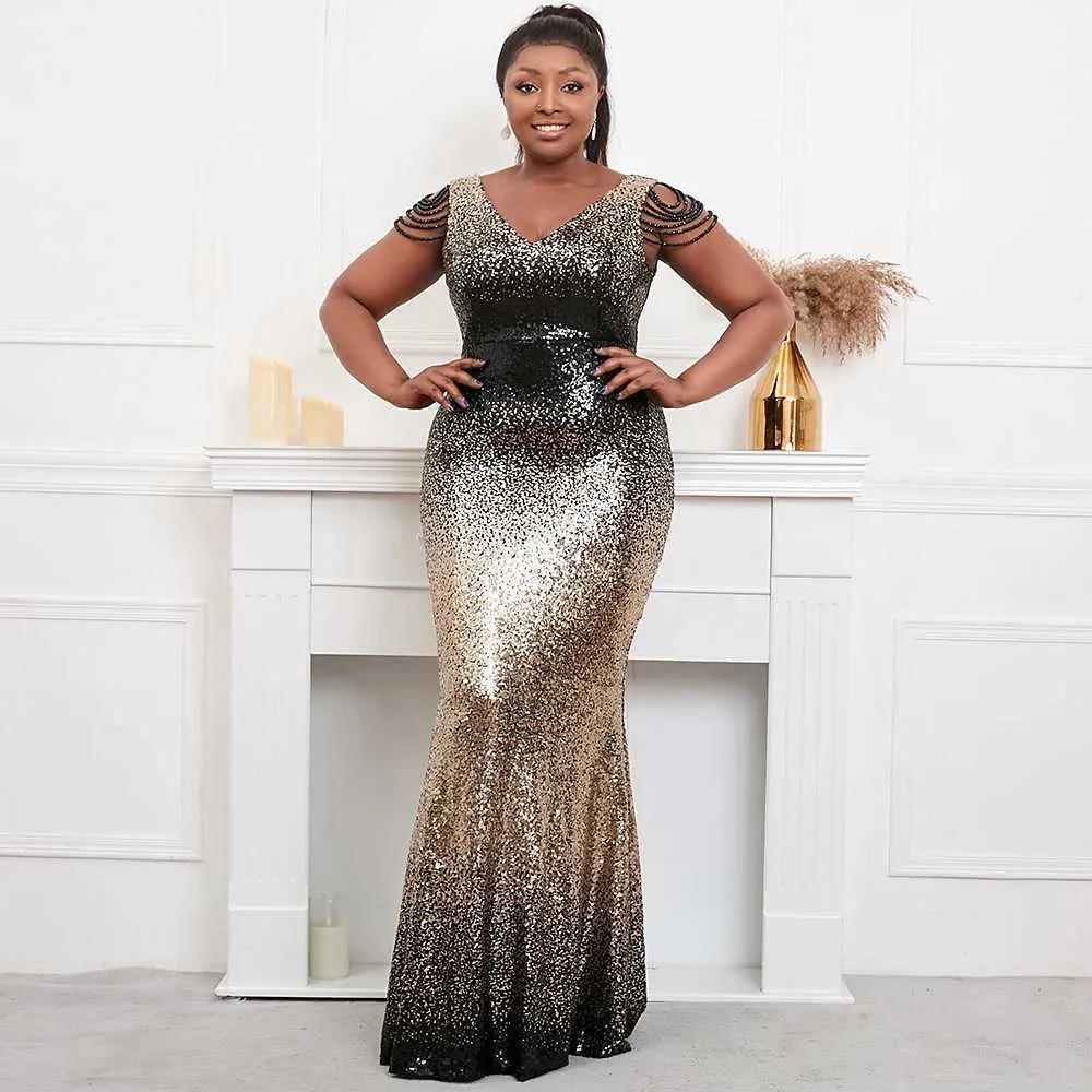 Gold maxi dress plus size hotsell