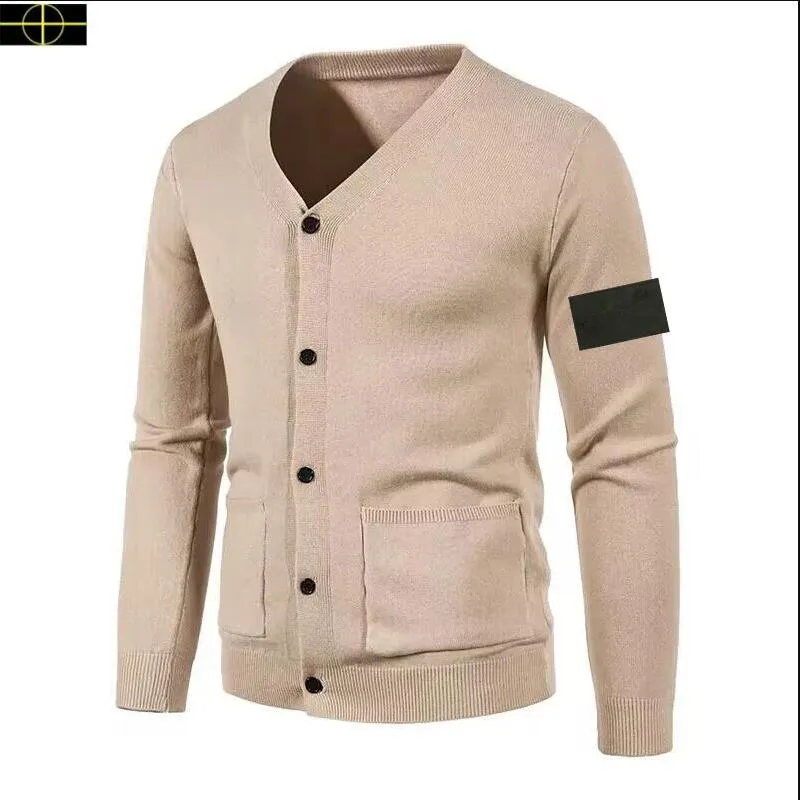 stone jacket Designer Men's Sweater Plaid Branded Knitted Cardigan Pullover Fashion Casual Business Slim Fit Long Classic Luxurious Wool Warm Pullover Style a6