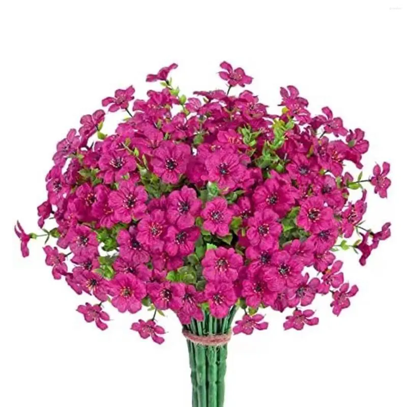 Dekorativa blommor Simulerade Daisy Flower Bouquet Violet Artificial Fake Arrangement för utomhusdekoration
