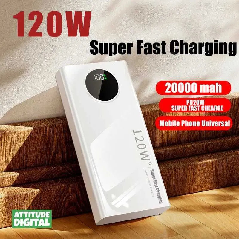 Mobiele telefoon Power Banks 120W grote capaciteit snel opladen 20000 mAh grote capaciteit mobiele voeding externe batterij Meerdere telefoontoepassingen 240424