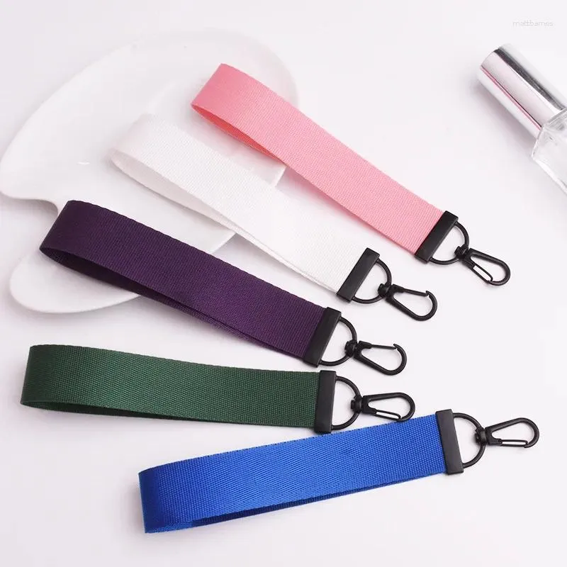 Keychains Solid Phone Straps Candy Color Diy Ribbon Rope Keychain For Women Bag Car Keyring Charms Short Long Neck Strap Lanyard Keys