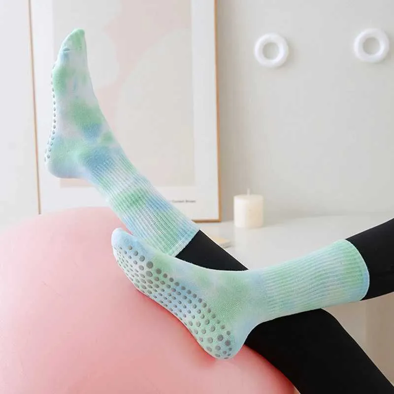 Yoga Pilates Socks With Grips For Women Non Slip Colorful