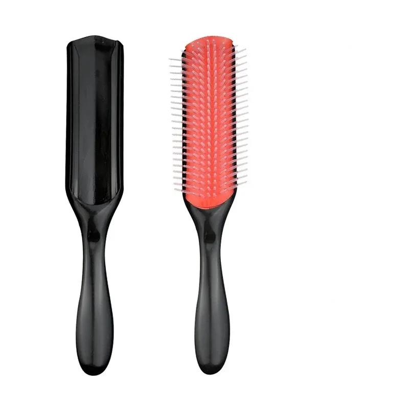 Peigne de cheveux 9 rangées démêlant les cheveux brosses de cheveux classiques de rat de rat peigne de cheveux coiffure raide curly humide cheveux du cuir chevelu massage brosse