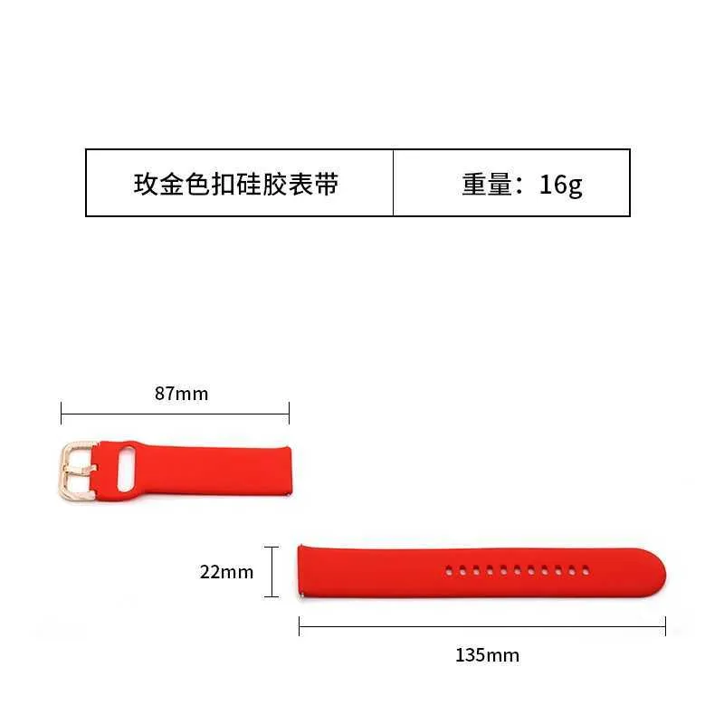 Sehen Sie Bänder 20mm 22 mm Silikongurt an, die für Samsung Gear S3/S2/Sportarmband Galaxy Uhr 3/46 mm/42 mm/aktiv 2 Uhr GT 2 Band 240424 geeignet sind