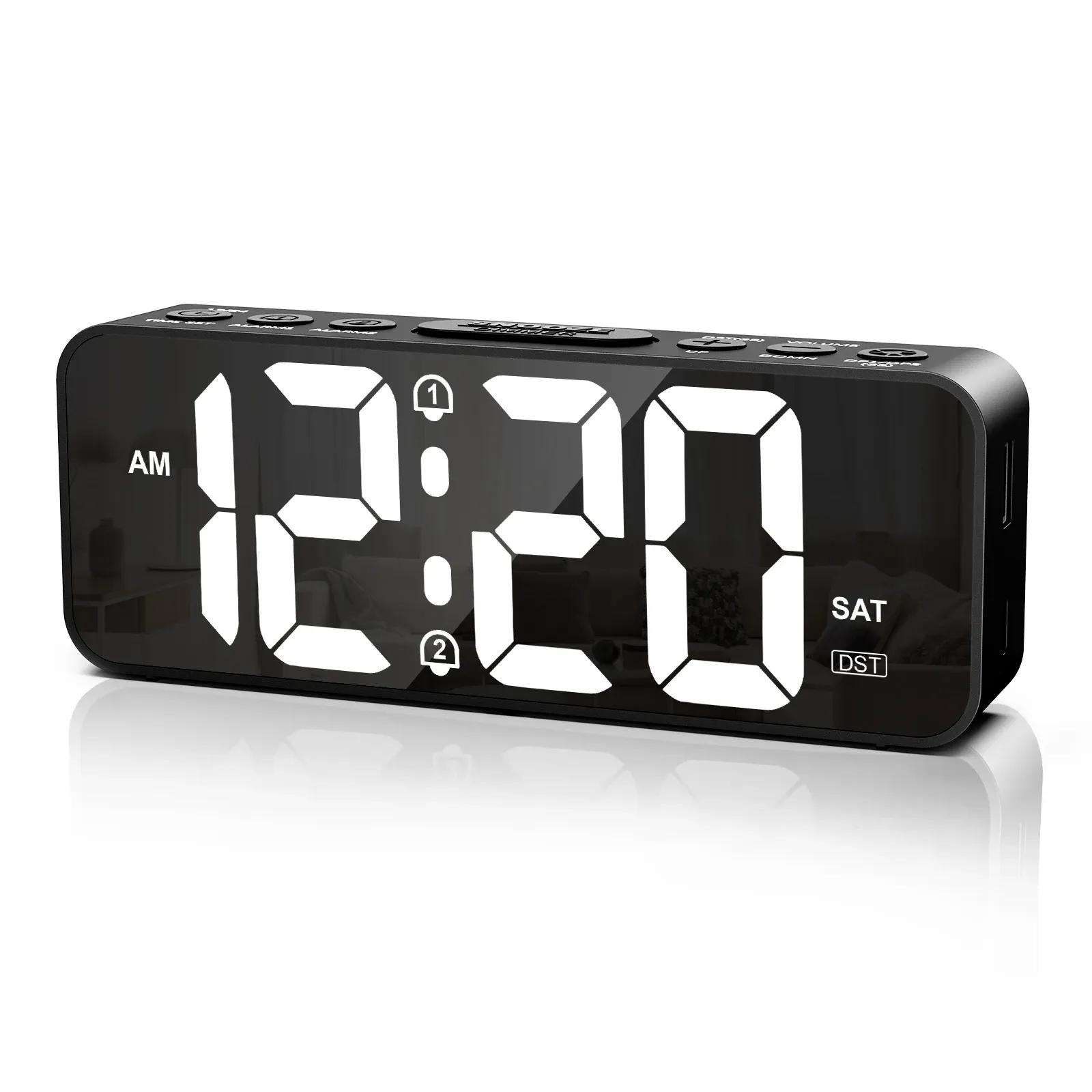 Orologi ORIA Digital Alarm Clock con snooze Wake Up 12/24H tavoli a LED Orologio per camere da letto per il comodino.