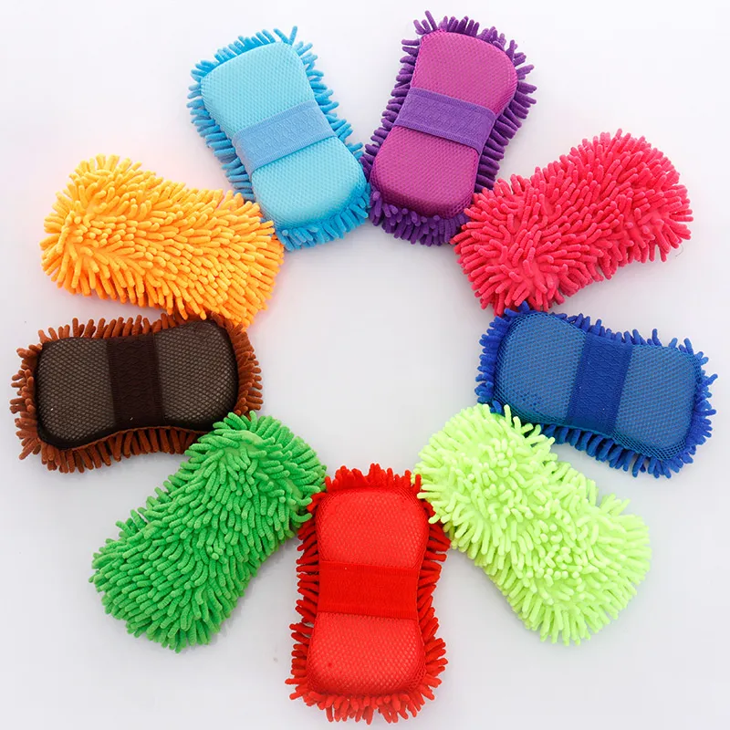 Chenille Wash Car Sponge Car-Care Microfiber Auto Cleaning Cloths MicrofiBre Sponge tyg Auto Washer Colorful Clean Toning Turder T9I002626
