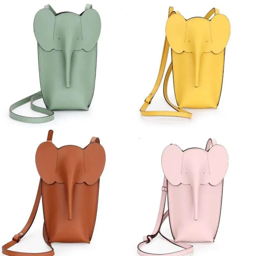 Sac de créateur mini éléphant mignon argent épaule sac fille mode en cuir authentique en cuir doux petit cartone sac de téléphone portefeuille portefeuille