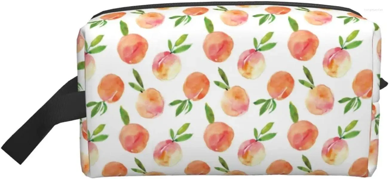 Storage Bags Peach Cosmetic Bag For Women Large Makeup Pouch Waterproof Toiletry Accessories Organizer Girls