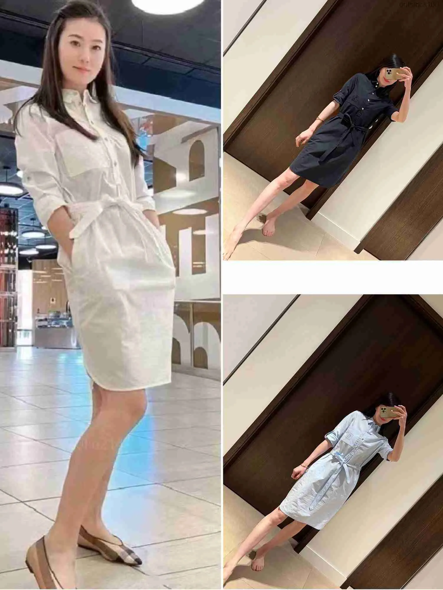 Original 1to1 Buurberlyes Designer Clothes Limited Womens Classic Dress Shirt Dress Mid Length Dress High Quality Plaid Dress with Original Logo