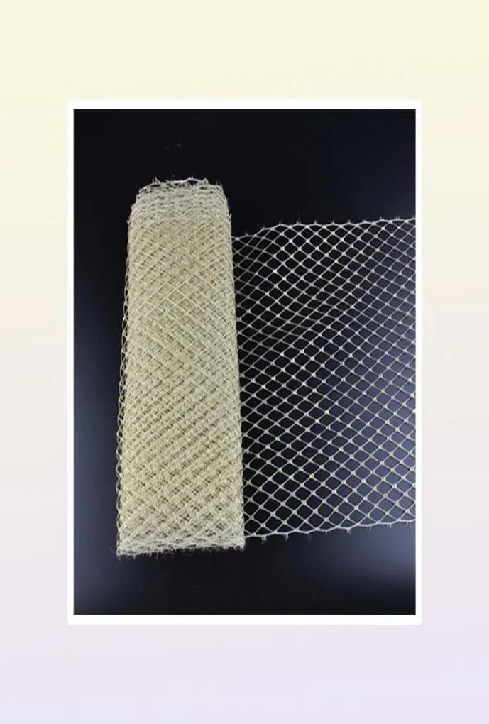 Srebrne zasłony siatka 23 cm szerokość Rosyjska zawoalnia akcesoria do włosów DIY Nettting Wedding Bird Cage Woutin dla kobiet Dekor