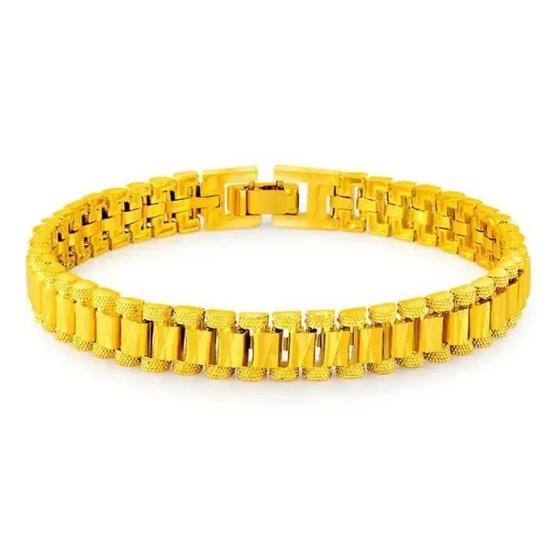 Beaded Braslett Raslett 24K Matte Gold Au750 Womens Bracelet 999 Real Love Pixiu Transfer Beads Anillos