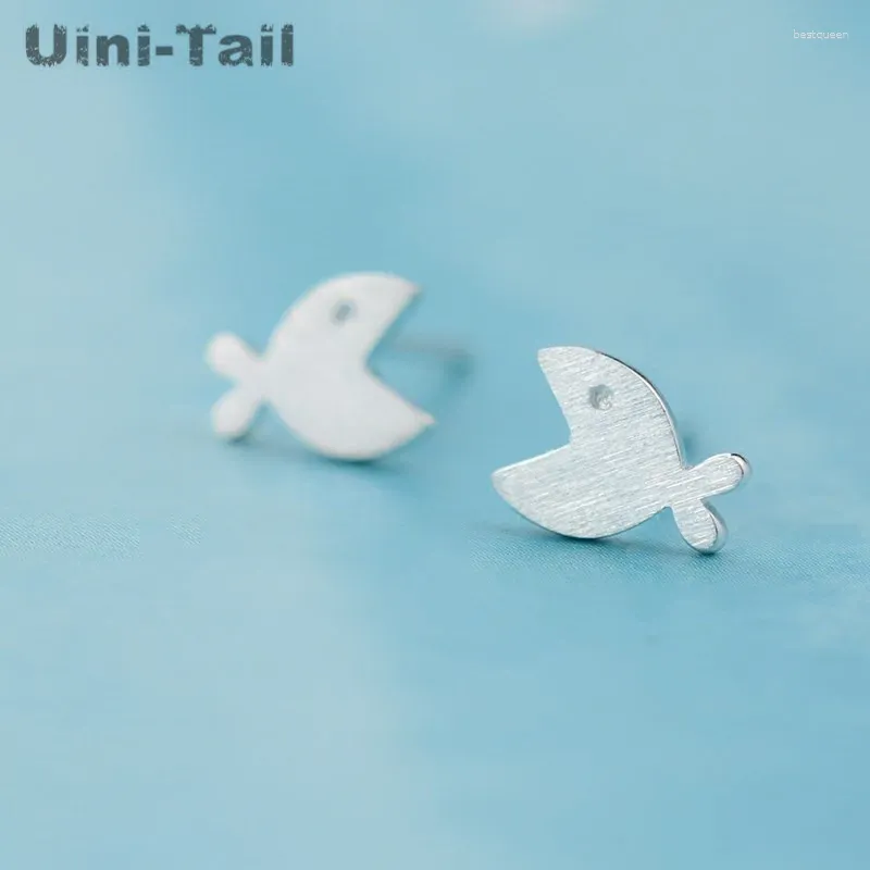 Boucles d'oreilles UinI-Tail 925 Tibetan Silver Brossed Big Mouth Fish Fashion Trend ciseaux