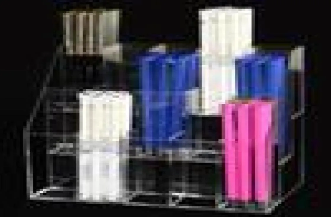 Ganci rotaie trasparente acrilico a 3 strati 15 griglie portanti per chiodo porta eyeliner organizzatore di stoccaggio strumenti per trucco per maciali display S9594270