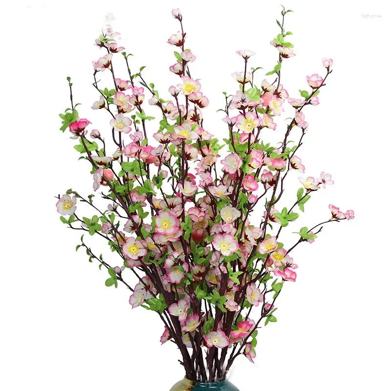 Fleurs décoratives 1pc simulation pêche fleur branche de fleurs artificielles pour la maison arrangement de salon décor long faux
