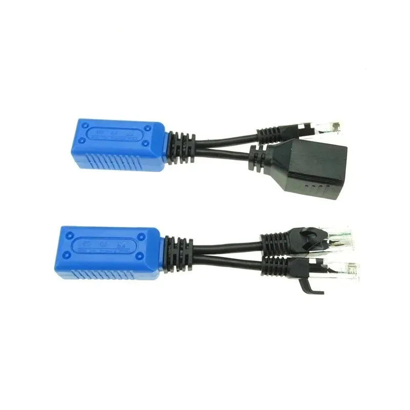 2024 ESCAM 2PCS/1Pair RJ45 Splitter Combiner Kit de cabo Upoe Kit Poe Adaptador Conectores de cabo Passivo Cabo de energia Upoe Power Cable Kit