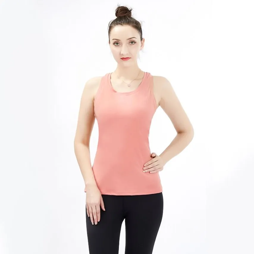 Yoga yelek düz renkli egzersiz sırtsız gömlek spor fitness tank üst kadınlar aktif giymek kolsuz seksi gömlek spor salonu t-shirt274l