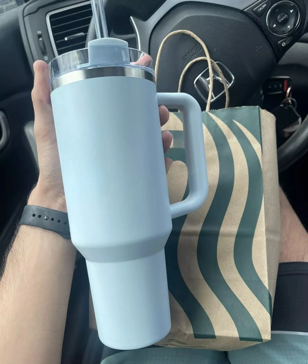 ABD Stok Tumbler Söndürme H2.0 ortak markalı pembe kırmızı mavi 40 oz kupa yeni 40 oz kupa tumbler saplı yalıtılmış cam kapaklı saman paslanmaz çelik kahve termos kupa