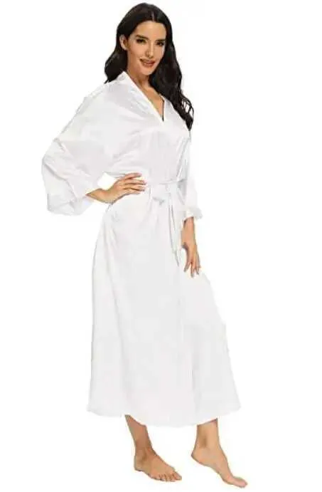 Kadınların pijama kadınları ipek saten uzun düğün gelini gelin nedime robe kimono bornoz feminino banyo büyük boy xxxl peignoir femme seksi bornoz y240426