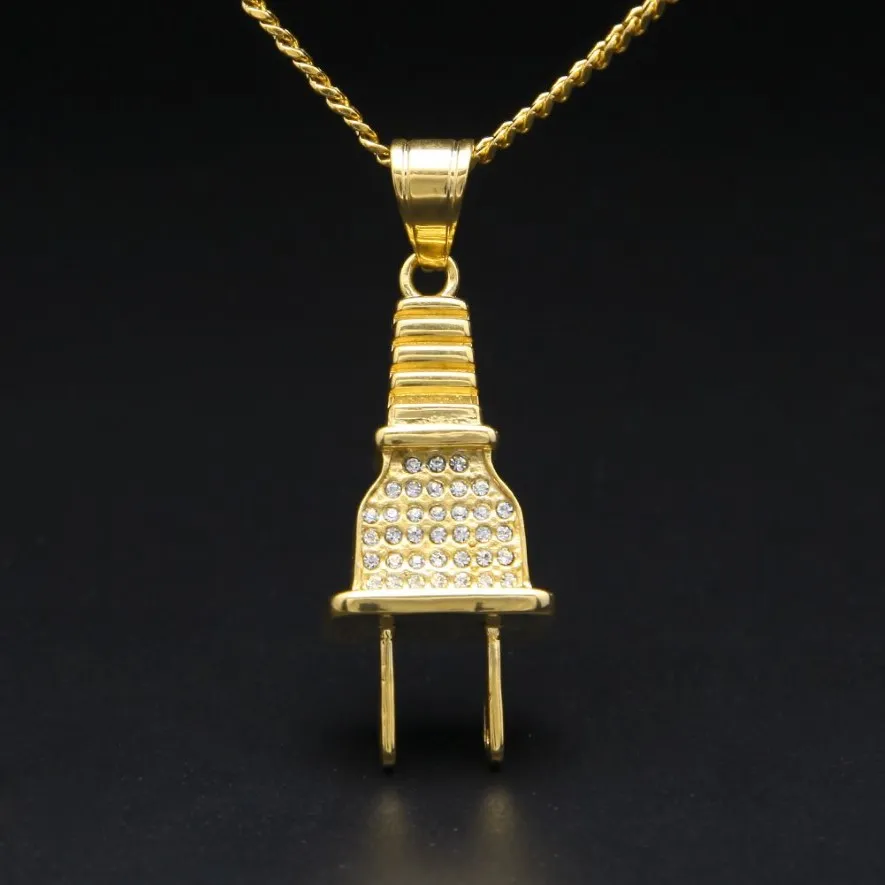 Nouveau collier pendentif de bouchon hip hop arrivée 18k couleur oral réelle pour hommes femmes bijoux hiphop285o