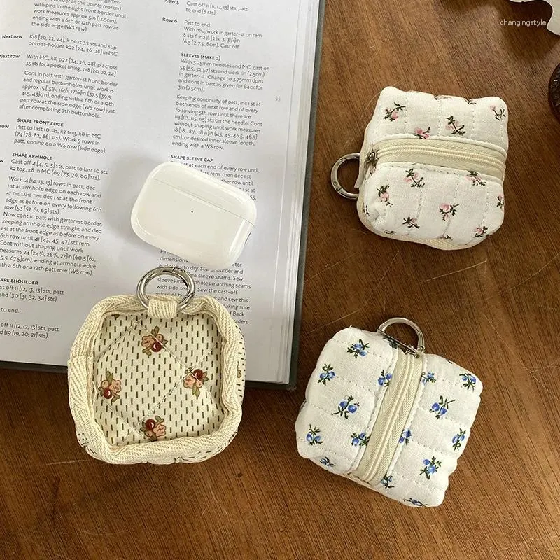 Sacs de cosmétique Mini petite fermeture à glissière Purs à bandoue mignon pochette à lèvres à lèvres fleuris