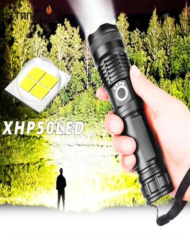 LED 502 Ultra Bright Most Powerful Flashlight USB Zoom Led Torch 50 18650 or 26650 Rechargeable Battery57536934259298
