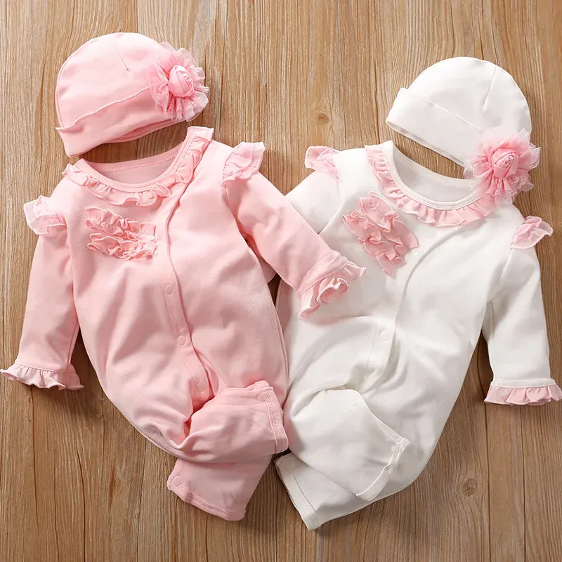 スニーカー花ラル新生児の女の子ロンパーコットン新生まれの幼児の小さな女の子コスチュームワンシージャンプスーツの服Bebeパマ全体