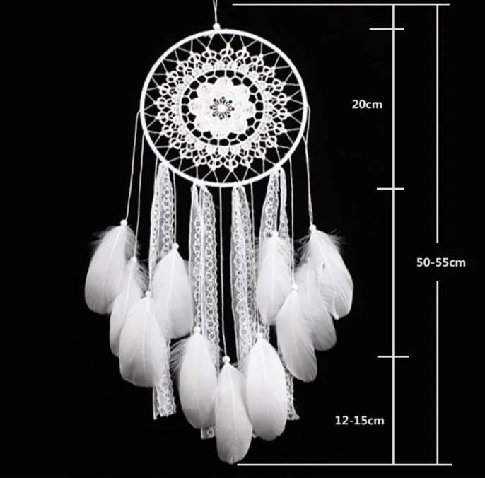 Dreamcatcher Wind Chimes Mandmade Nordic Dream Catcher Net With Feathers Perles Mur suspendu Craft Dreamcatcher Gift Home Decoratio8231102