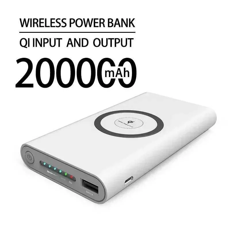 Mobiele telefoon Power Banks 200000MAH Wireless Power Pack Bidirectioneel snel oplaad Power Pack draagbare lader C-type mobiele telefoon Externe batterij 240424